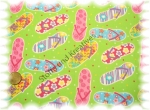 "Flipflo" cotton print, green