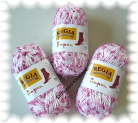 "Regia Pompom" white with pink