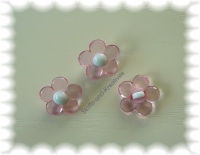 "Button Flower" pink, white