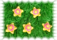 "Filzsterne", gelb, pink