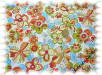 "Pauline", cotton, white, turquoise   rest 85 cm