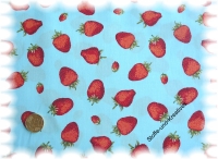 "Erdbeerstoff" cotton print blue, strawberry