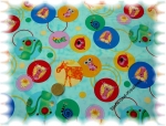 "Animal Dreams" cotton printed animals aqua