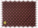 "Punktestoff" cotton print dots brown, hot pink 7 mm