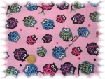 "Eule Bubi" cotton print owls, pink
