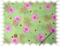 "Cosmos Flowers" cotton print green