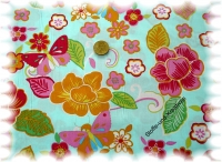 "Benita" cotton print aqua, flowers