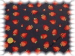 "Erdbeerstoff" cotton print dark blue, strawberry