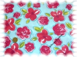 "Ladina" cotton printed Flowers blue, hot pink