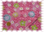"Monada" cotton Seersucker with flowers, pink