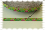 "Prinzessin" Webband Prinzessin mit Drache gr�n