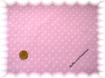"Punktestoff" cotton print dots pink,white 7 mm
