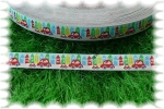 "Stra�en-Webband", trim "our little town" light blue