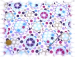 "UFO-Cringles" cotton print, circles, white, turquoise