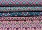 Preview: Fantasia Hilco Baumwolle Webware Popeline in rosa petrol mint 4 Designs Patchwork mit Blumen und Vögelchen