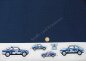 Preview: Flag Pattern Hilco, dunkelbau Sweatshirtstoff mit Autos