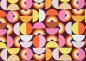 Preview: Geometric pattern berry pink cotton canvas by lycklig design and swafing
