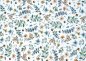 Preview: Lutin Liberty ecru, petrol Baumwoll-Jersey mit kleinen Blumen und Blättern von Hilco