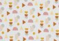 Preview: Musselin Toni ecru Double Gauze Meterware Kinderstoff mit geometrischen Formen Biostoff
