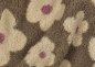 Preview: Clara Teddystoff Strickstoff in braun beige mit großen Blumen