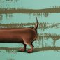 Preview: Dachshund Berny Panel Thorsten Berger mintgrün French Terry Dackelstoff