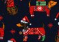 Preview: Holly Swafing christmas fabric with dogs dark blue