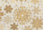 Preview: Joyful Christmas Weihnachtsstoff  Baumwolle Webware mit goldenen Schneeflocken auf naturfarbenem Grund. Meterware Weihnachtsstoff