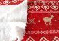 Preview: Kuschelnicky Norwegermuster in rot – beidseitiger winterlicher Kuschelstoff 