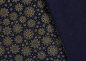 Preview: Sternengold christmas fabric, christmas cotton print blue with golden stars
