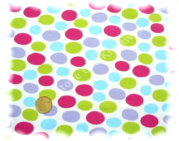 Mischa-Puntos  Elastic-Jersey dots white violet    Rest 23 cm reduced!!
