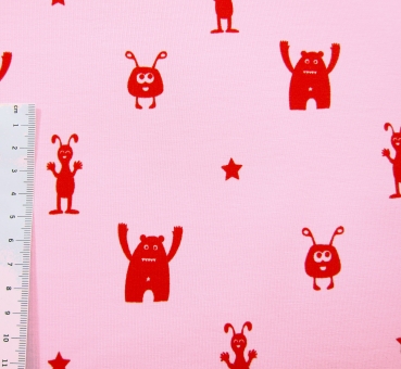 Best Friend Stretch Jersey rosa Farbenmix 50 cm