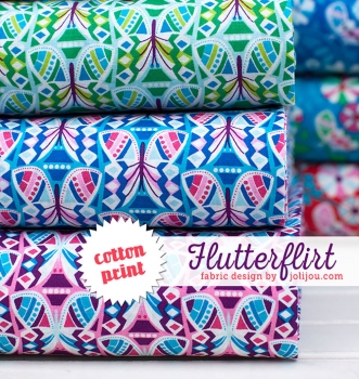 Flutter Flirt Popeline lila Jolijou Swafing Exclusiv   Stoffrest_58 cm reduziert
