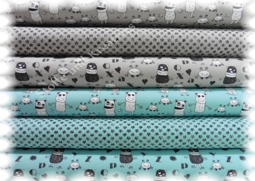 Monster Stars Stretch-Jersey aqua 50 cm Baumwolle Shirtstoff
