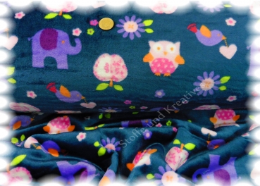 Kuschelnicky Kinderwelt petrol fleece plush 50 cm