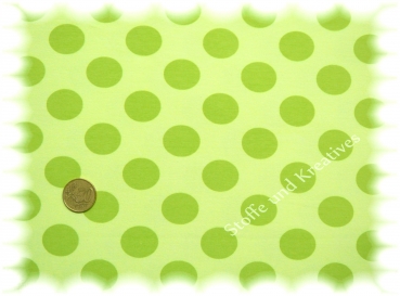 Shirt La Mancha Stretch-Jersey Punkte lime grün    Stoffrest 50 cm reduziert