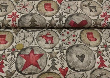 Bernd christmas fabric linen look cotton fabric by Swafing