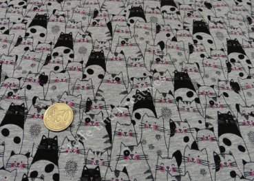 Comic Cats grey elastikjersey by Hilco