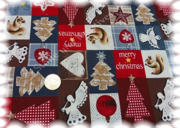 Engelspatch Christmas fabric brown red