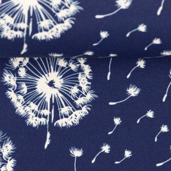 Fiete Pusteblume Nano Softshell in blau mit Pusteblumen, Innenseite Fleece grau von Swafing, Detailfoto