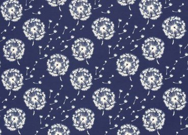 Fiete Pusteblume Nano Softshell in blau mit Pusteblumen, Innenseite Fleece grau von Swafing
