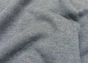 Glitter Jogging Sweatshirtstoff grau mit buntem Glitzer, Hilco