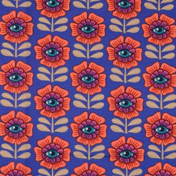 Hamburger Liebe Stoffkollektion In my Garden Design Eye Candy blau, Canvas