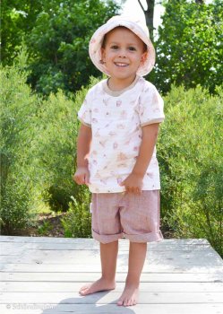 Küstenliebe jersey white brown Swafing fabric for kids by Christiane Zielinski