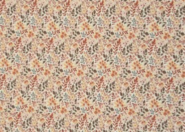 Mia Rippjersey Flowers ecru brown by Swafingummer Flowers Rippjersey ecru by Swafing