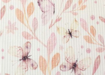 Mia Rippjersey ecru Blumenstoff von Swafing