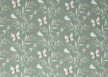 Mia Rippjersey lindgrün Blumenstoff von Swafing