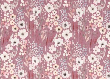 Mia Rippjersey mauve Blumenstoff von Swafing