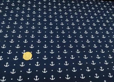 Mika maritimer Jersey mit Anker und Punkten dunkelblau