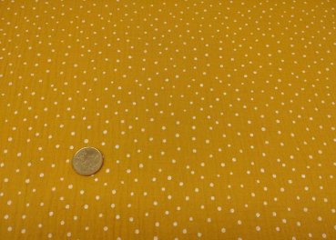 Musselin Mini Dots senf Double Gauze