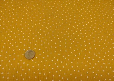 Musselin Mini dots ochre Fabric for children Double Gauze